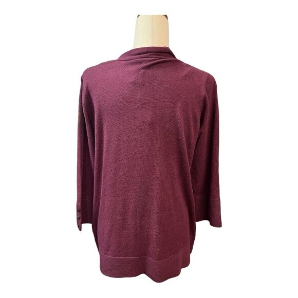 Evolution by Cyrus Women Cardigan~Size S~Burgundy Soft Open Front~NWT L13 22 - Picture 6 of 11